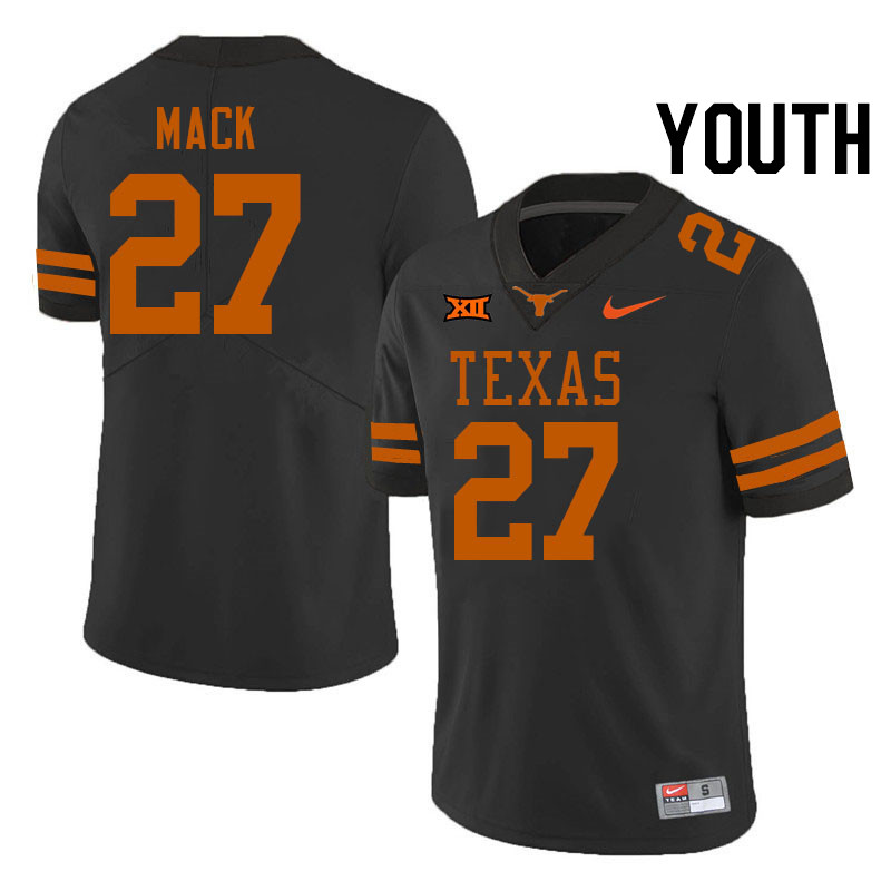 Youth #27 Wardell Mack Texas Longhorns College Football Jerseys Stitched-Black